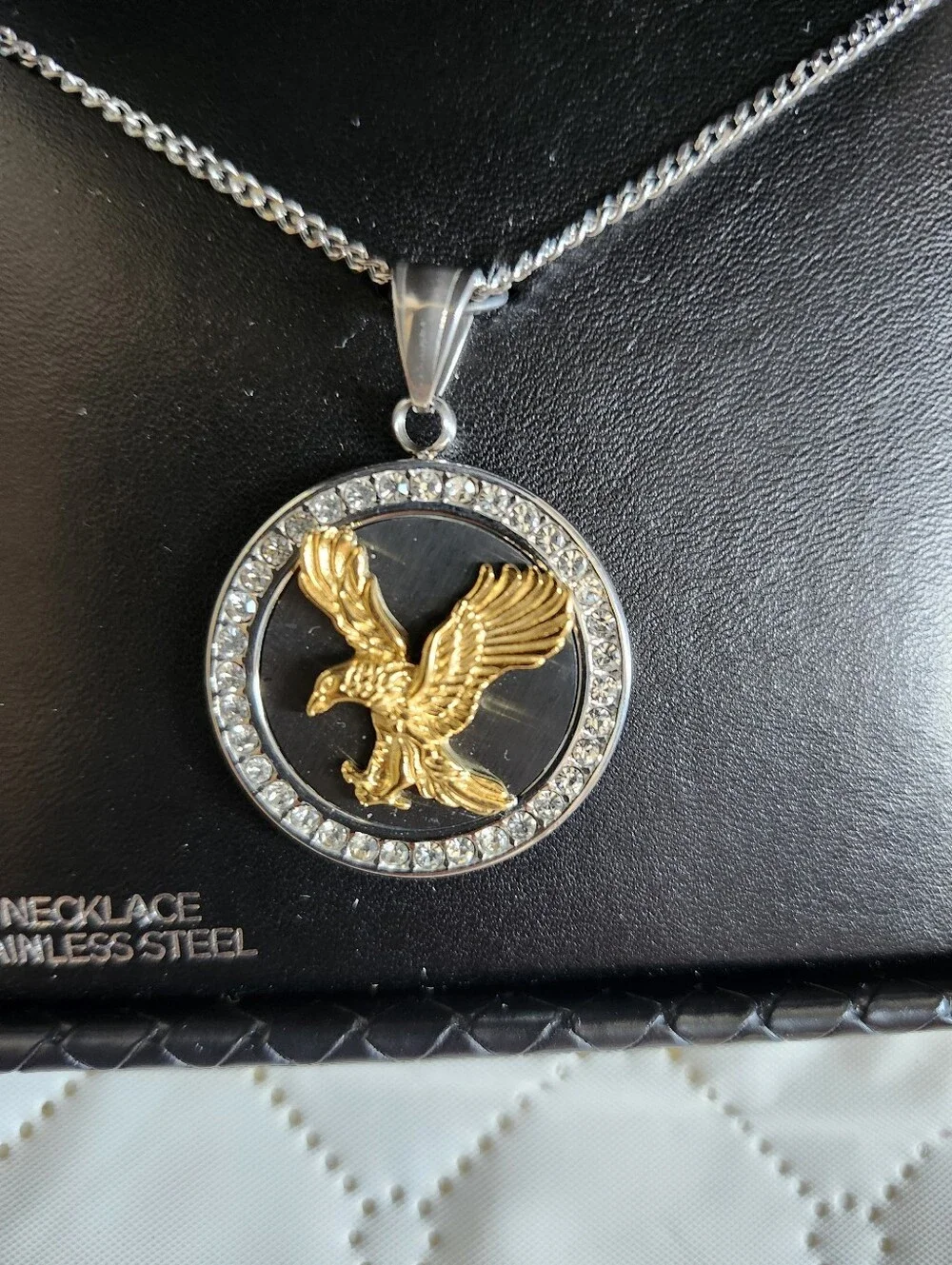American Exchange Two-Tone Eagle Pendant Necklace - Gold & Silver